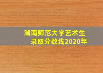 湖南师范大学艺术生录取分数线2020年