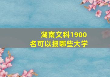 湖南文科1900名可以报哪些大学