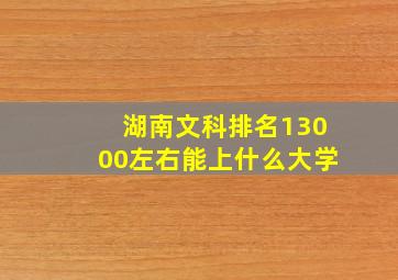 湖南文科排名13000左右能上什么大学