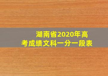 湖南省2020年高考成绩文科一分一段表