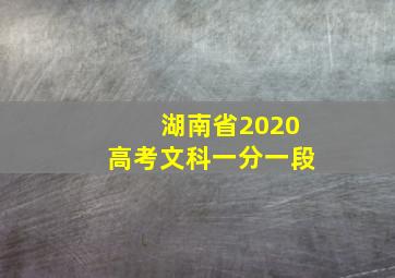 湖南省2020高考文科一分一段