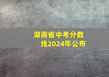 湖南省中考分数线2024年公布