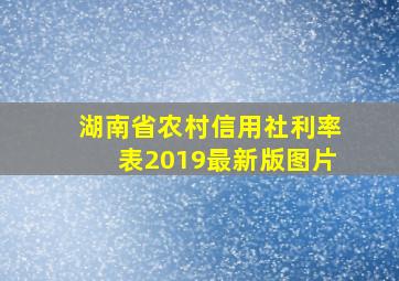 湖南省农村信用社利率表2019最新版图片