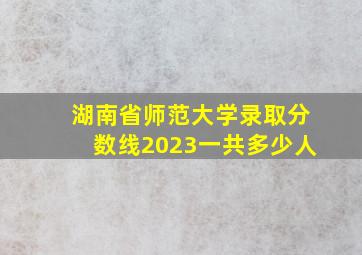 湖南省师范大学录取分数线2023一共多少人