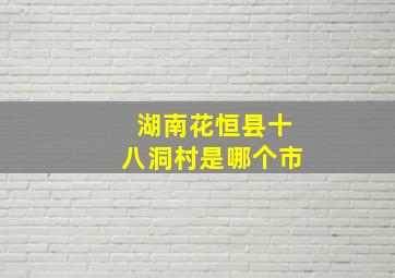 湖南花恒县十八洞村是哪个市