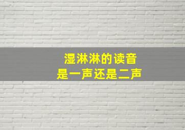 湿淋淋的读音是一声还是二声