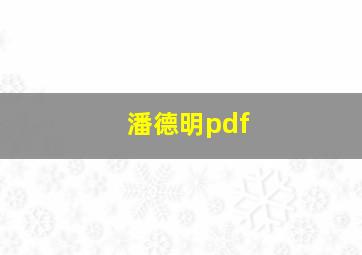 潘德明pdf