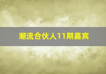 潮流合伙人11期嘉宾