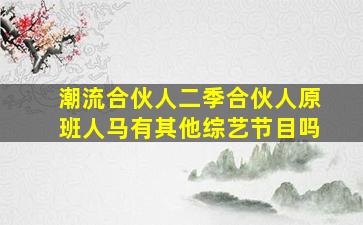 潮流合伙人二季合伙人原班人马有其他综艺节目吗