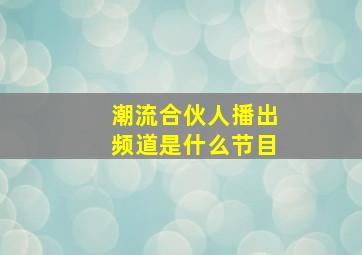 潮流合伙人播出频道是什么节目