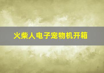 火柴人电子宠物机开箱