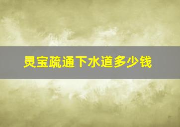 灵宝疏通下水道多少钱