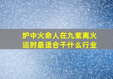 炉中火命人在九紫离火运时最适合干什么行业