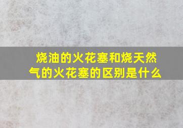 烧油的火花塞和烧天然气的火花塞的区别是什么