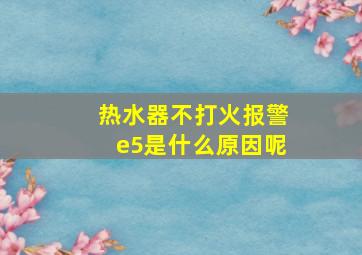 热水器不打火报警e5是什么原因呢