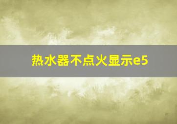 热水器不点火显示e5