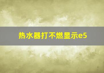 热水器打不燃显示e5