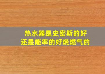 热水器是史密斯的好还是能率的好烧燃气的