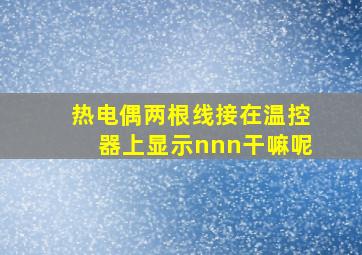 热电偶两根线接在温控器上显示nnn干嘛呢