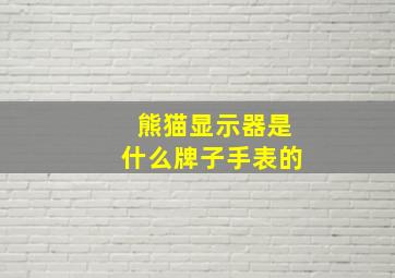 熊猫显示器是什么牌子手表的