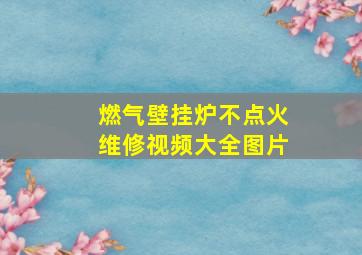 燃气壁挂炉不点火维修视频大全图片