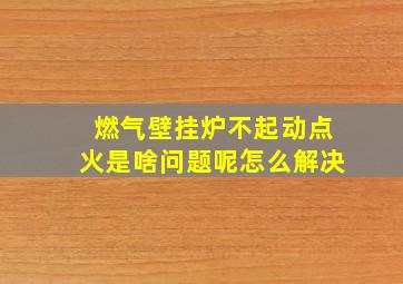 燃气壁挂炉不起动点火是啥问题呢怎么解决