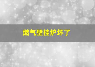 燃气壁挂炉坏了