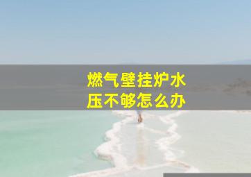 燃气壁挂炉水压不够怎么办