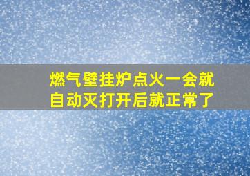 燃气壁挂炉点火一会就自动灭打开后就正常了