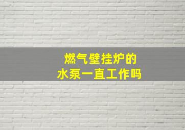 燃气壁挂炉的水泵一直工作吗