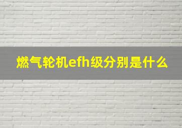 燃气轮机efh级分别是什么