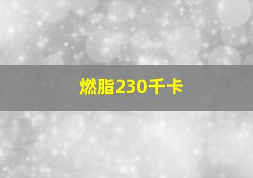 燃脂230千卡