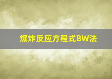 爆炸反应方程式BW法