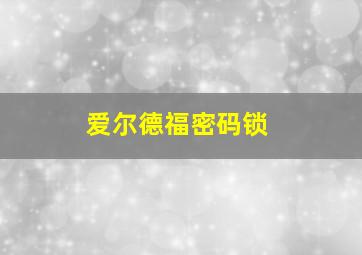 爱尔德福密码锁