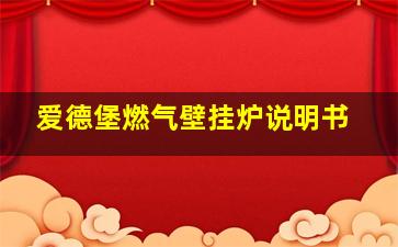 爱德堡燃气壁挂炉说明书