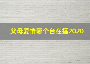 父母爱情哪个台在播2020