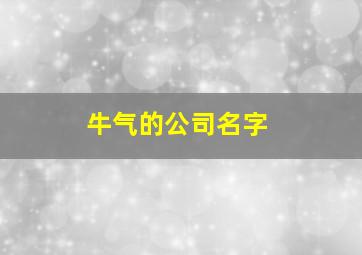 牛气的公司名字