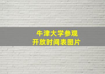 牛津大学参观开放时间表图片