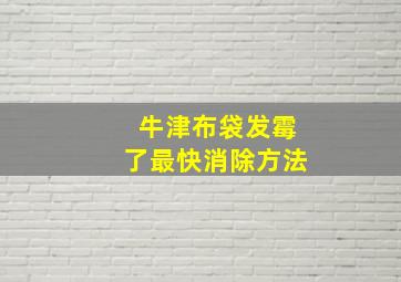 牛津布袋发霉了最快消除方法