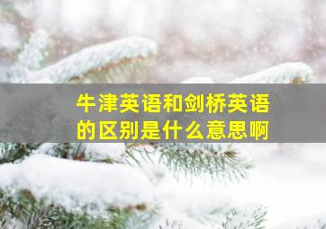 牛津英语和剑桥英语的区别是什么意思啊