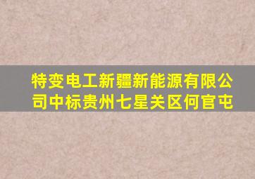 特变电工新疆新能源有限公司中标贵州七星关区何官屯