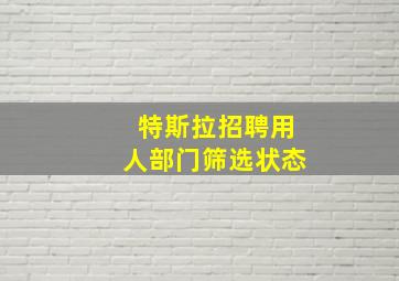 特斯拉招聘用人部门筛选状态