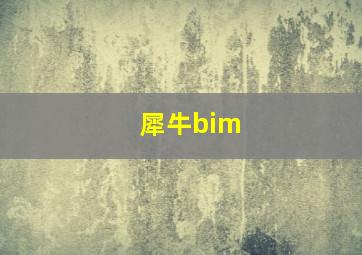 犀牛bim