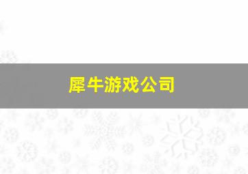 犀牛游戏公司