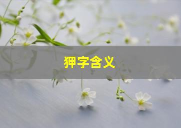 狎字含义