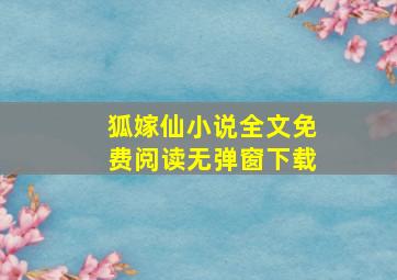 狐嫁仙小说全文免费阅读无弹窗下载