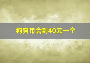 狗狗币会到40元一个