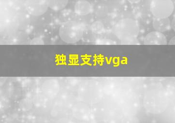 独显支持vga