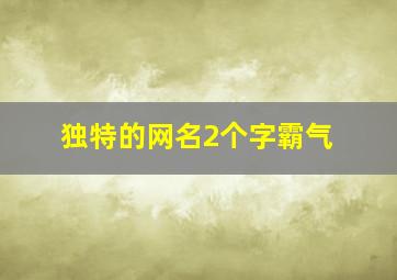 独特的网名2个字霸气