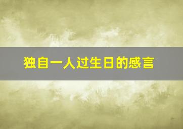 独自一人过生日的感言